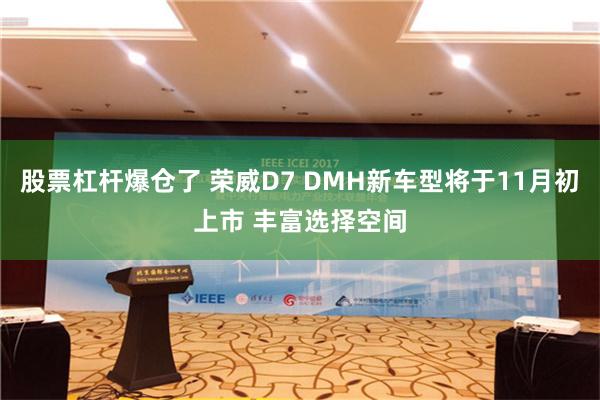 股票杠杆爆仓了 荣威D7 DMH新车型将于11月初上市 丰富选择空间